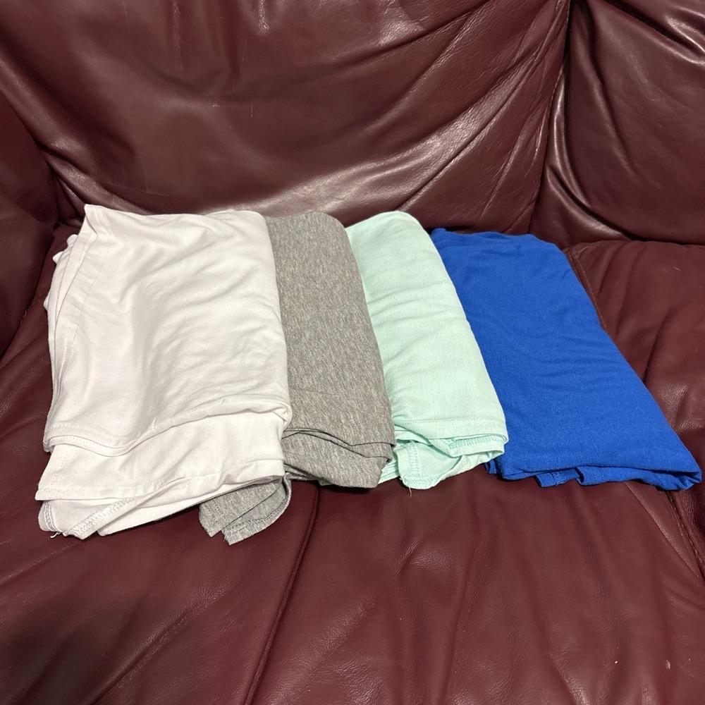 Lot Of 4 Sampeel Super Soft Women's T-Shirt Plus Sz XXL Blue White Teal Gray